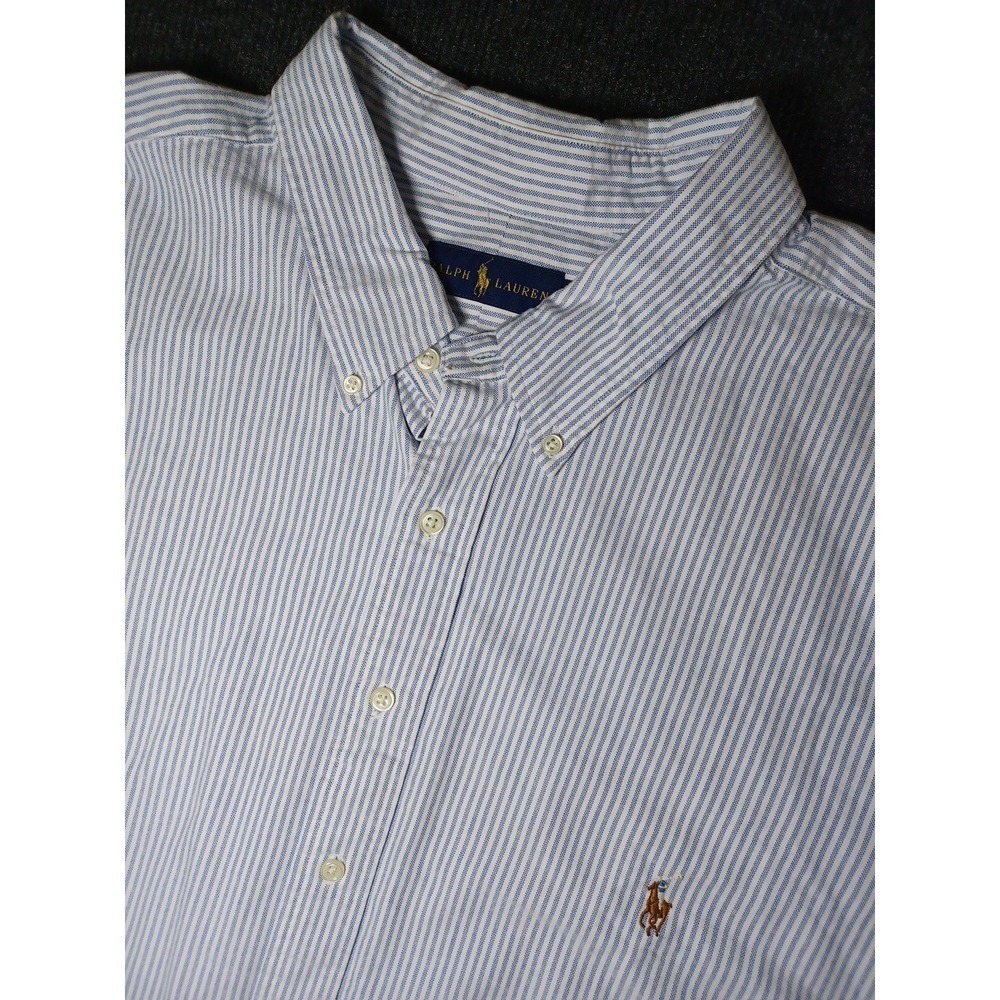 Ralph Lauren Mens 3XT Tall Striped Long Sleeve Button-Down Shirt